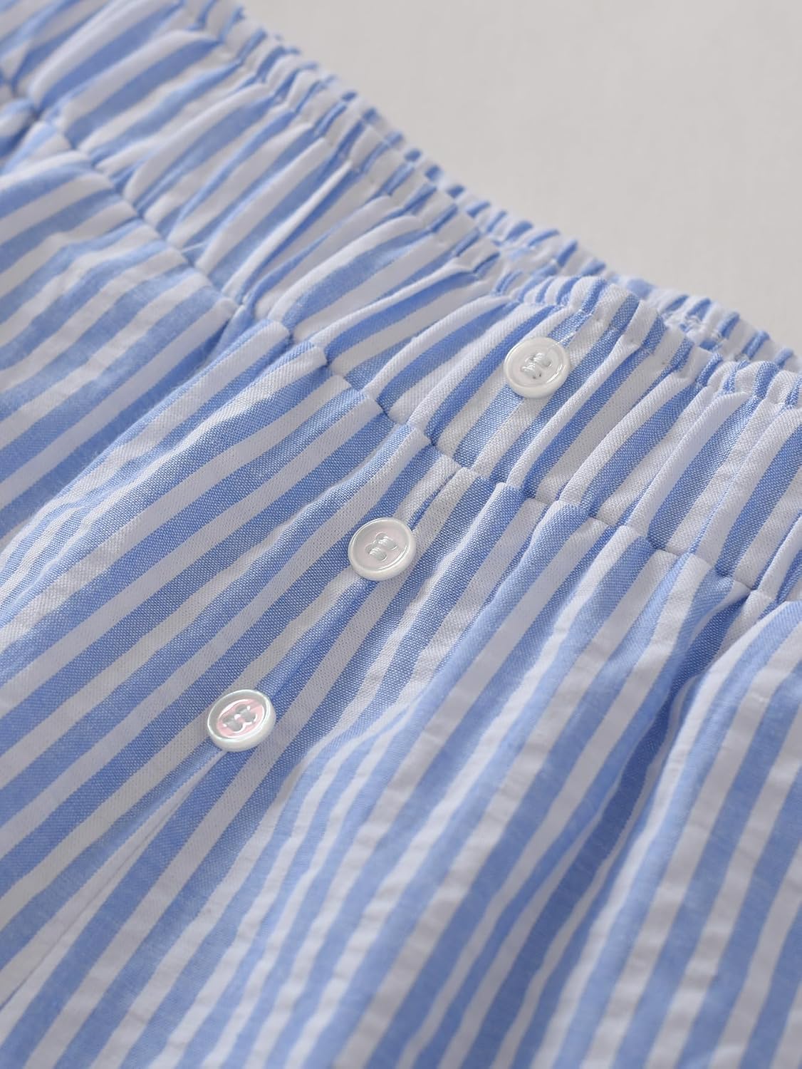 Women's Petite Seersucker Pajama Pants Lightweight Cotton Lounge Pants