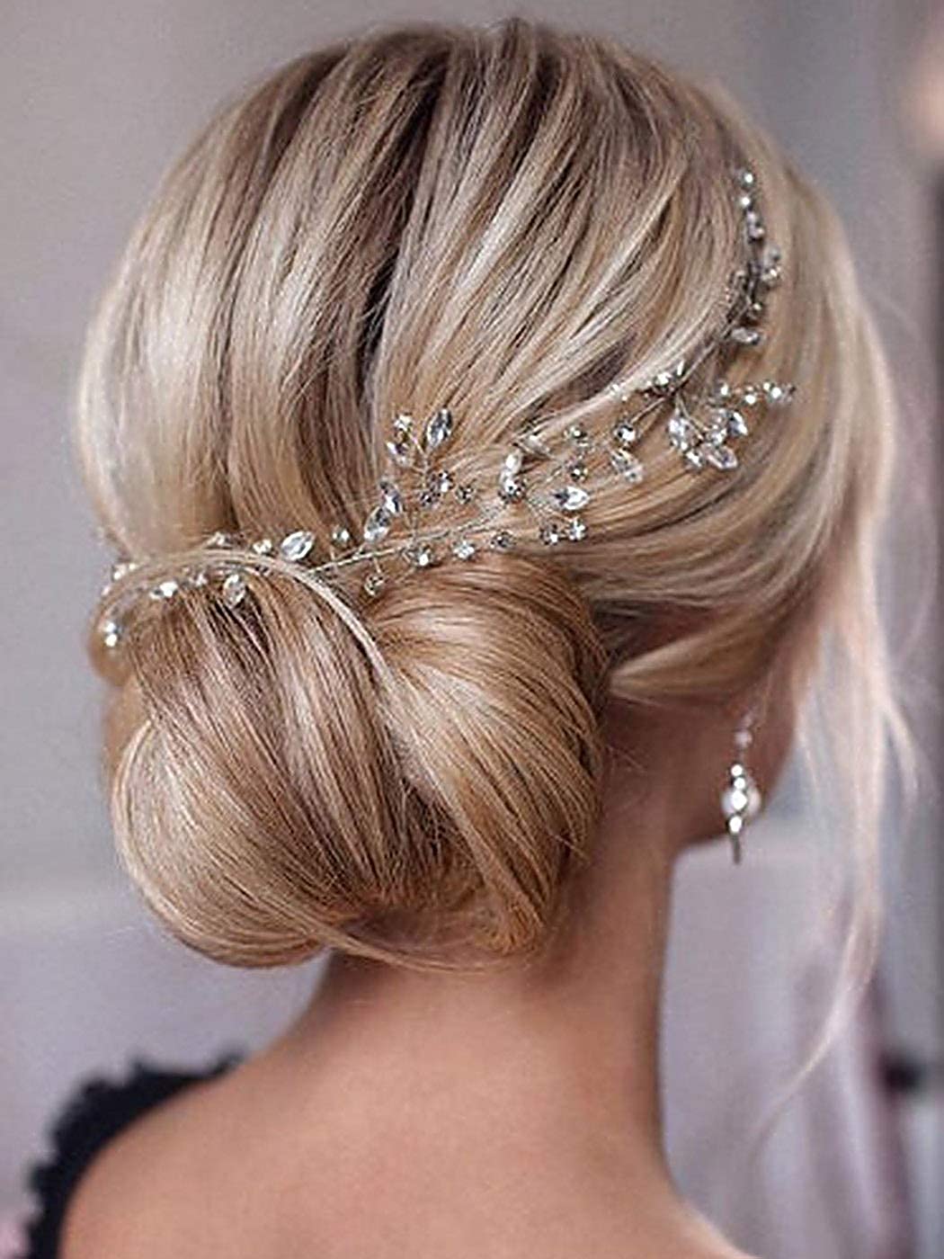 Earent Cerchietto Per Capelli Da Sposa Con Strass, Accessorio Per Capelli Da Donna (Argento)-image