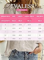 Vista 5 de EVALESS Blusas para mujer, sexy, cuello en V, manga larga, de lino, con botones