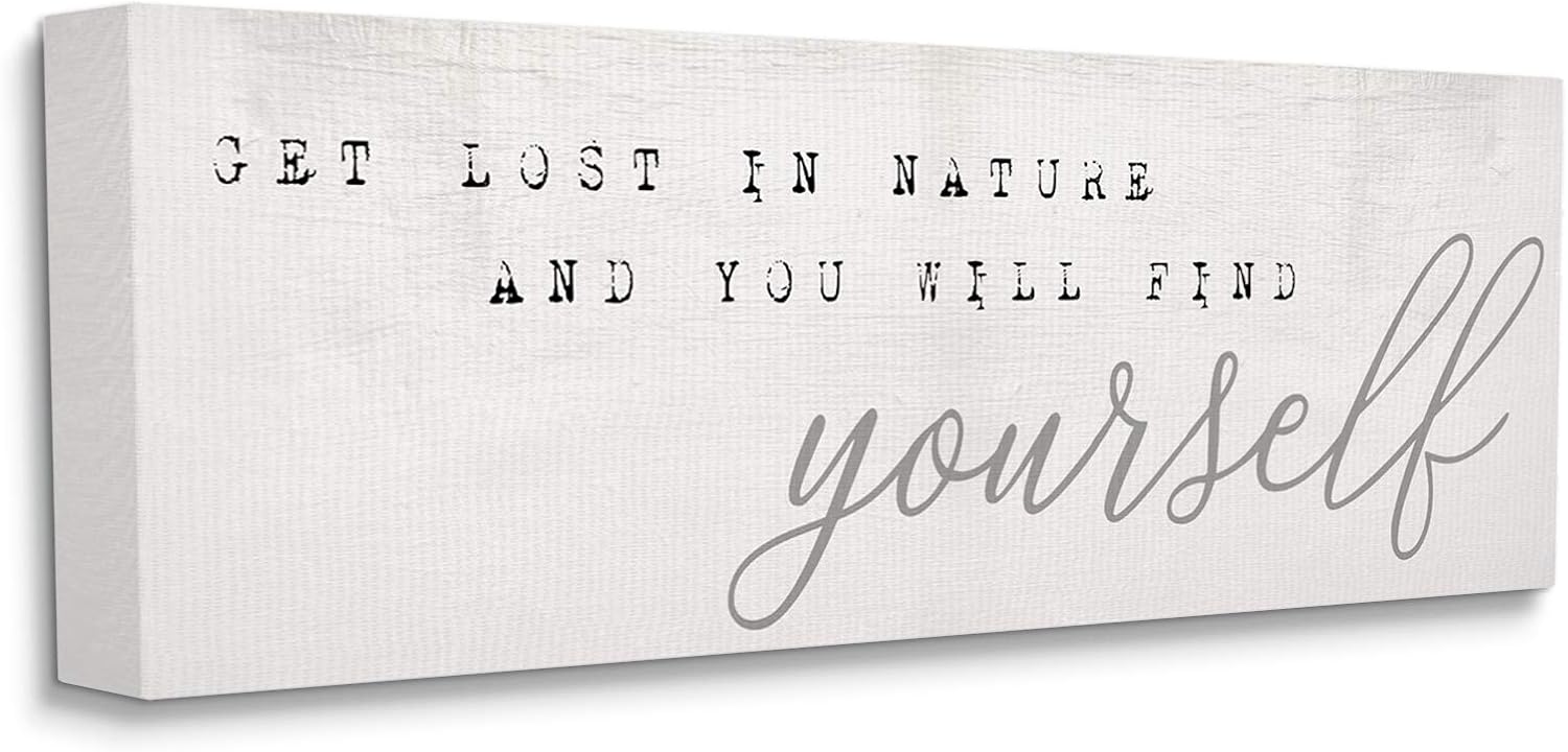 Stupell Industries Find Yourself in Nature Phrase Vintage Typewriter Typography