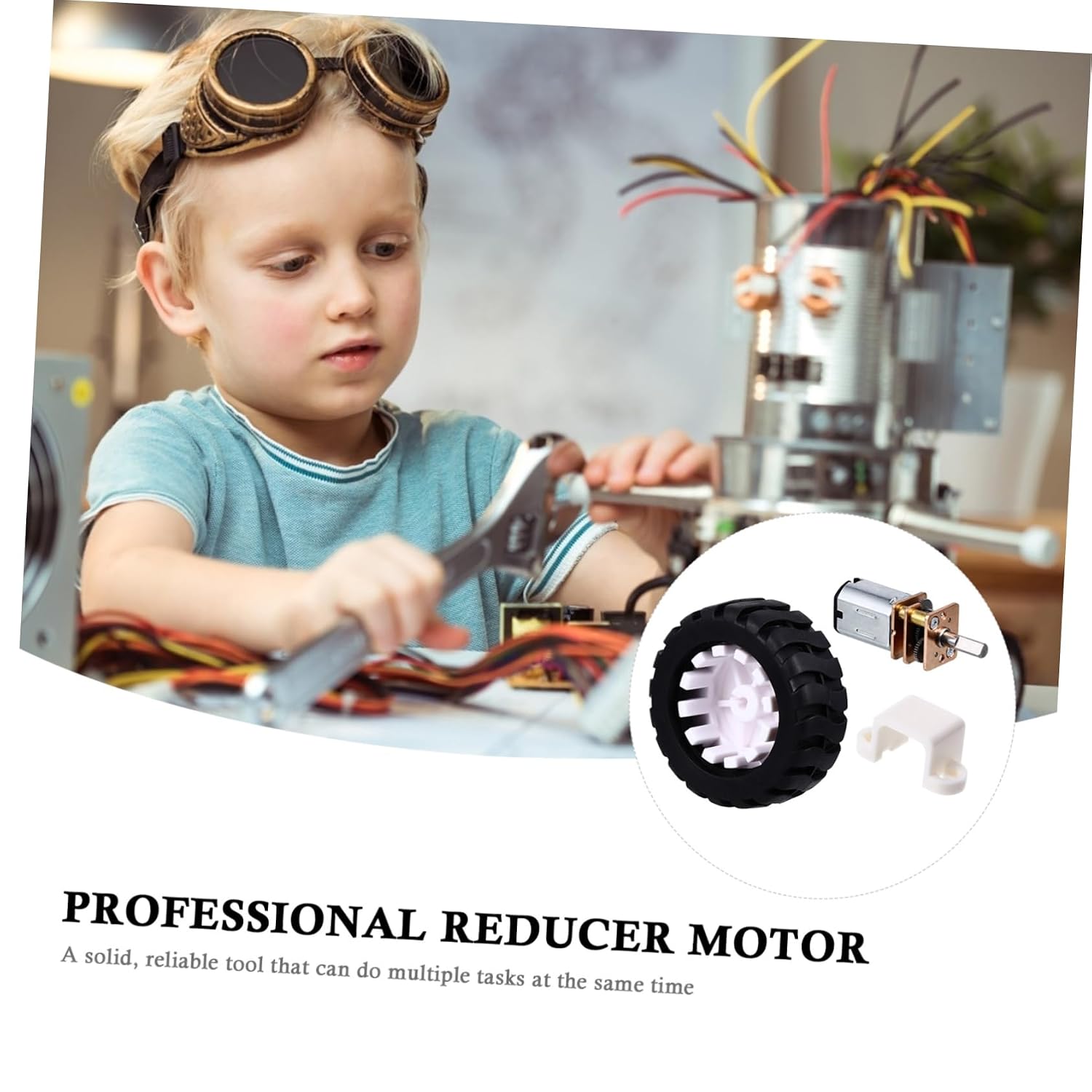 DOITOOL 3sets Speeds Reduction Motor Kit with Rubber Tires for Robotics and Miniature Vehicles Low Noise High Torque Gear Motor with Mounting Bracket