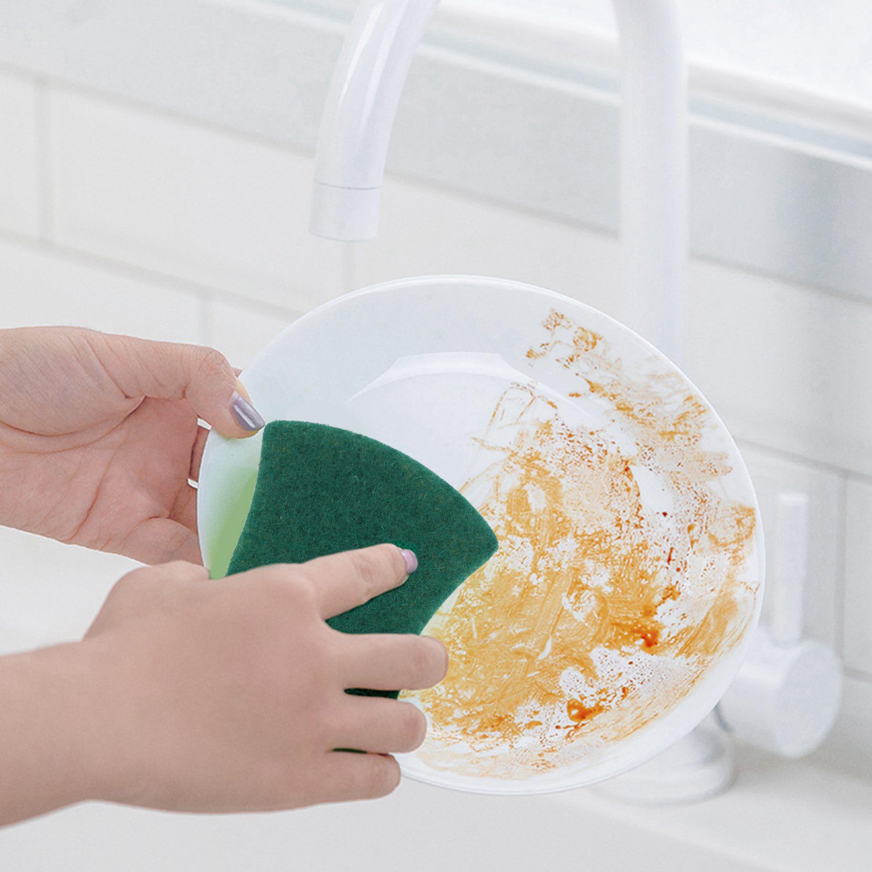 180 PZ Multi-Purpose Doppio Spugna Spugne Abrasive Piatto di Lavaggio Scrub Spugna Macchie Rimozione di Pulizia Scrubber Brush per Cucina Garage Bagno