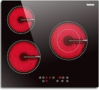 Karinear Beépíthető Üvegkerámia Főzőlap 60 cm 3 Zónás 5200W Érintésvezérléssel Gyerekzárral Időzítővel 1