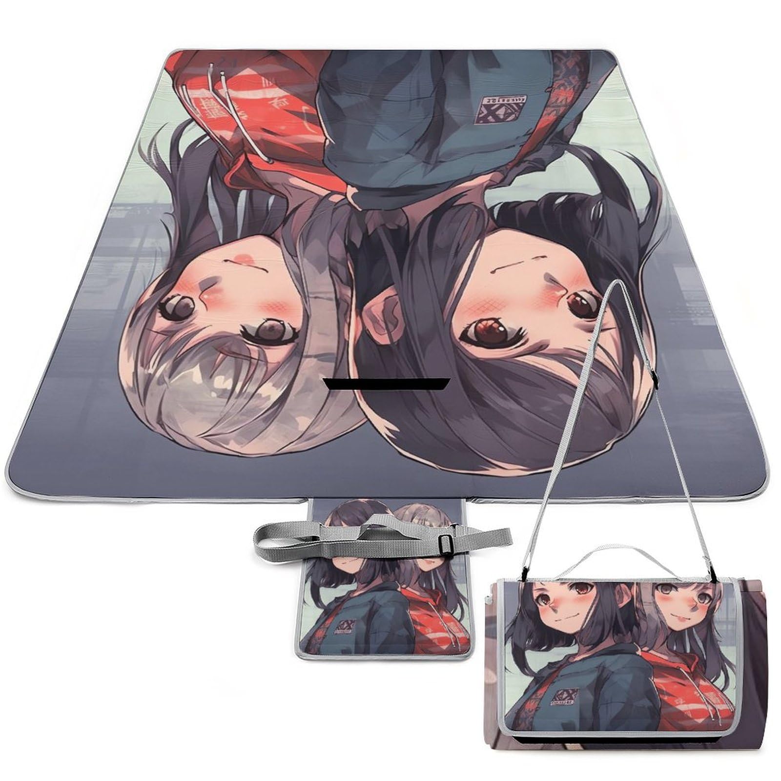 Couverture de pique-nique portable 147x148 cm pliante avec motifs animés