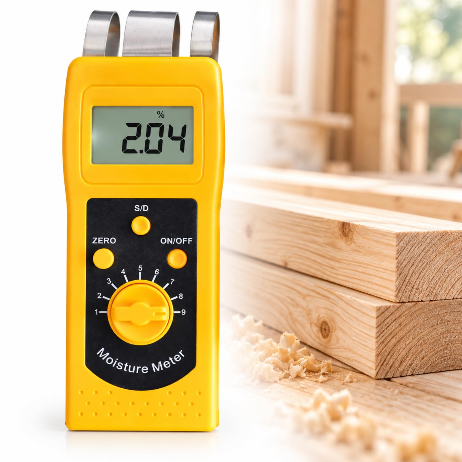 Medidor De Humedad Para Textiles, Madera Con Sensores De Contacto Metálicos, Comprobador Digital De Humedad Para Papel Y Hormigón, Para La Inspección De Algodón, Hilo, Lana Y Prendas De Vestir