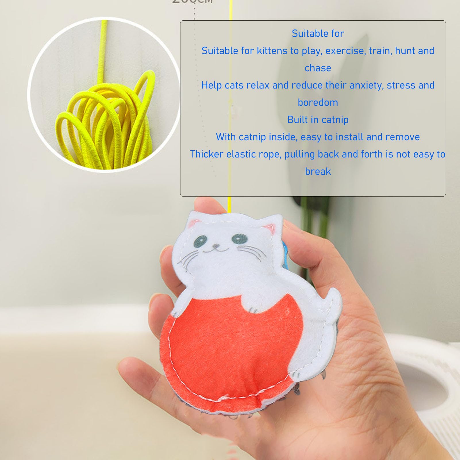 Jouet Électrique Pour Chat Suspendu à La Porte - Automatique Avec Mouvements Imprévisibles - Alimentation USB Type-C