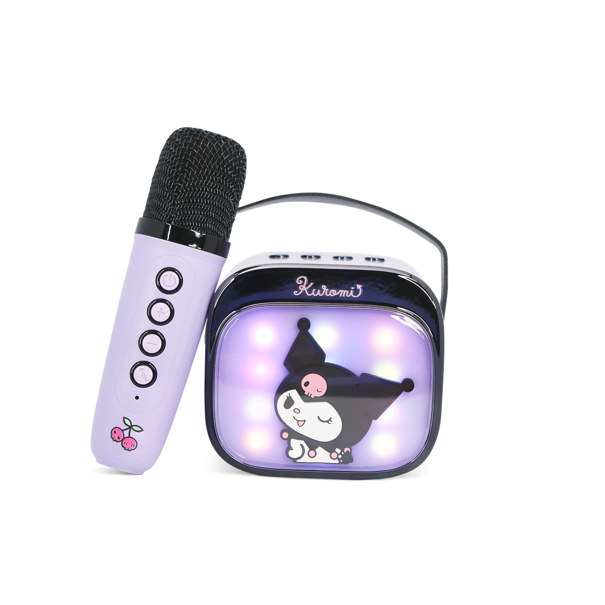 Altavoz DE Karaoke INALÁMBRICO con MICRÓFONO Y Luces LED Kuromi Compatible con Cualquier Fuente DE Sonido Bluetooth