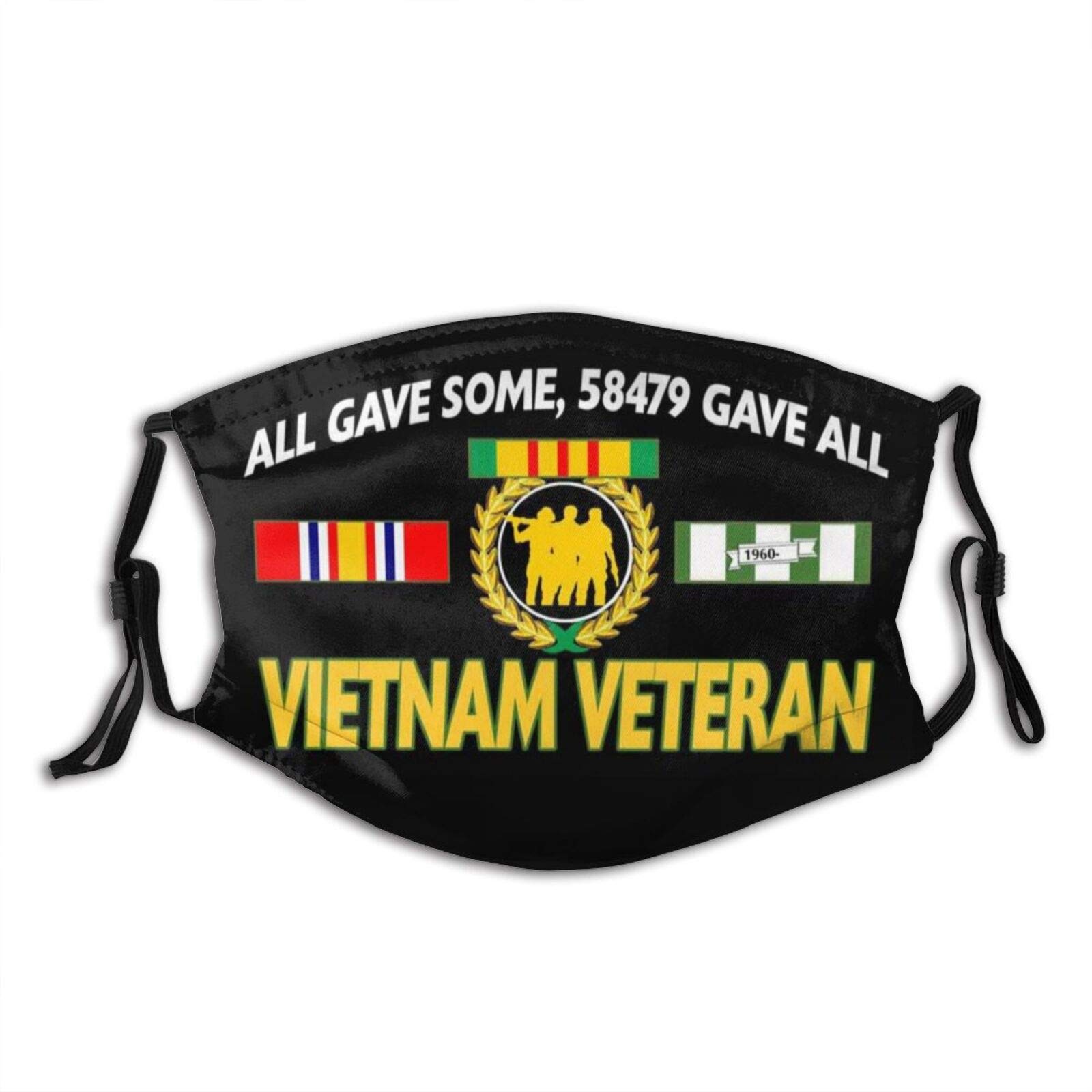 Vietnam Veteran United States Retired Veteran-Face Mask, Dust Filter-Comfortable-Breathable-Washable,Unisex Black 1 Pcs