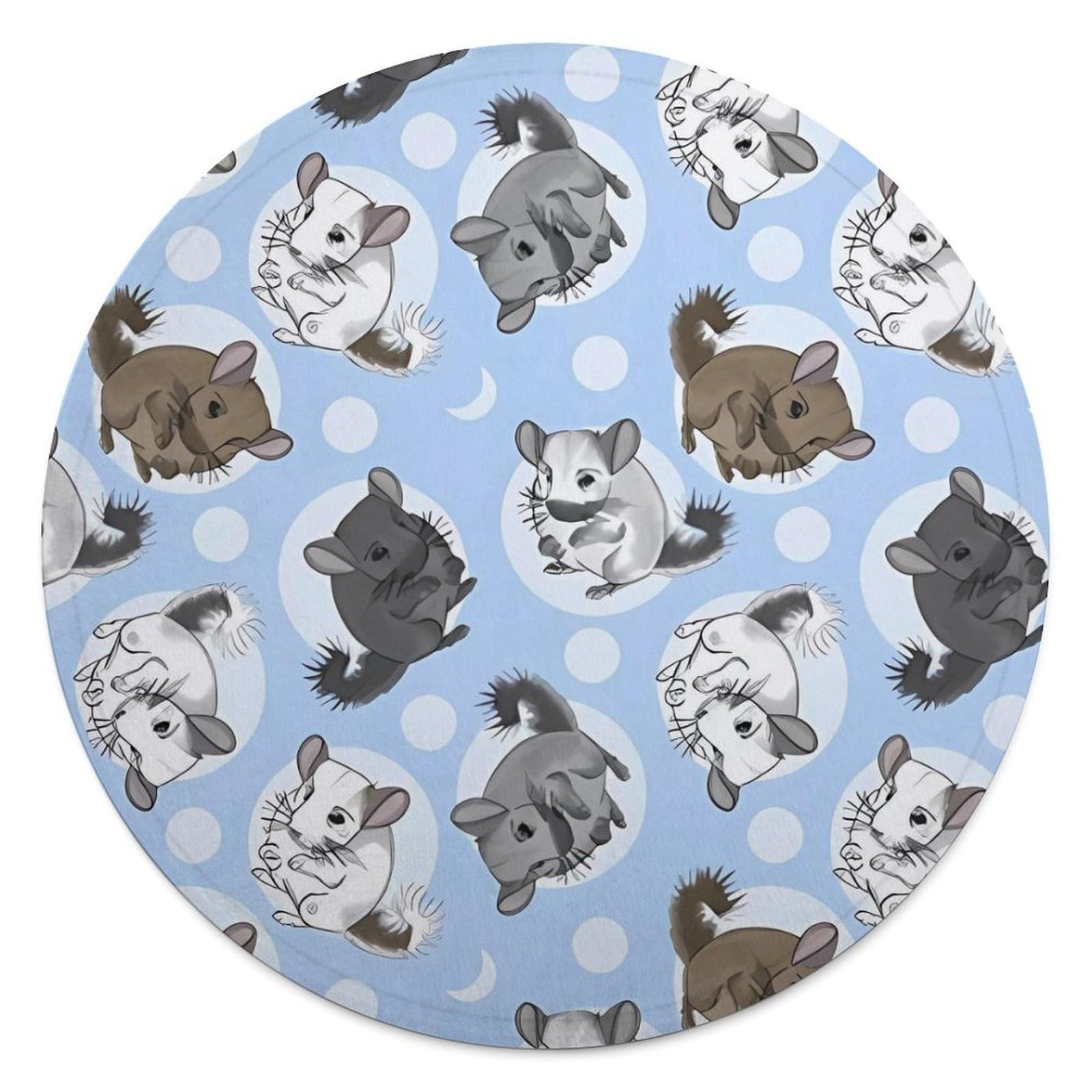 Couverture polaire chinchilla lune bleue 140 cm pour décoration canapé salon