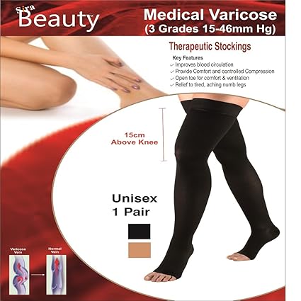 Sira Medical Antiskid Varicose Veins Graduate Calibrated Medium Compression Socks, Grade-II, Unisex.