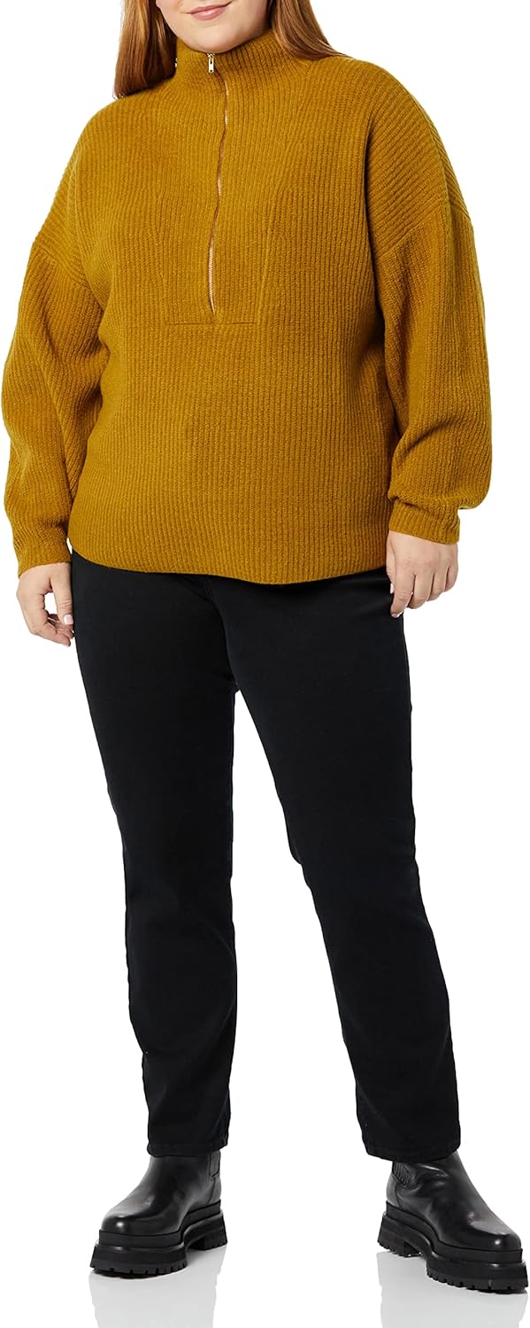 Amazon Essentials Women's Sweaters, Dressy Casual, Mid Gauge Stretch, Half Zip, Polo Collar - Image 3