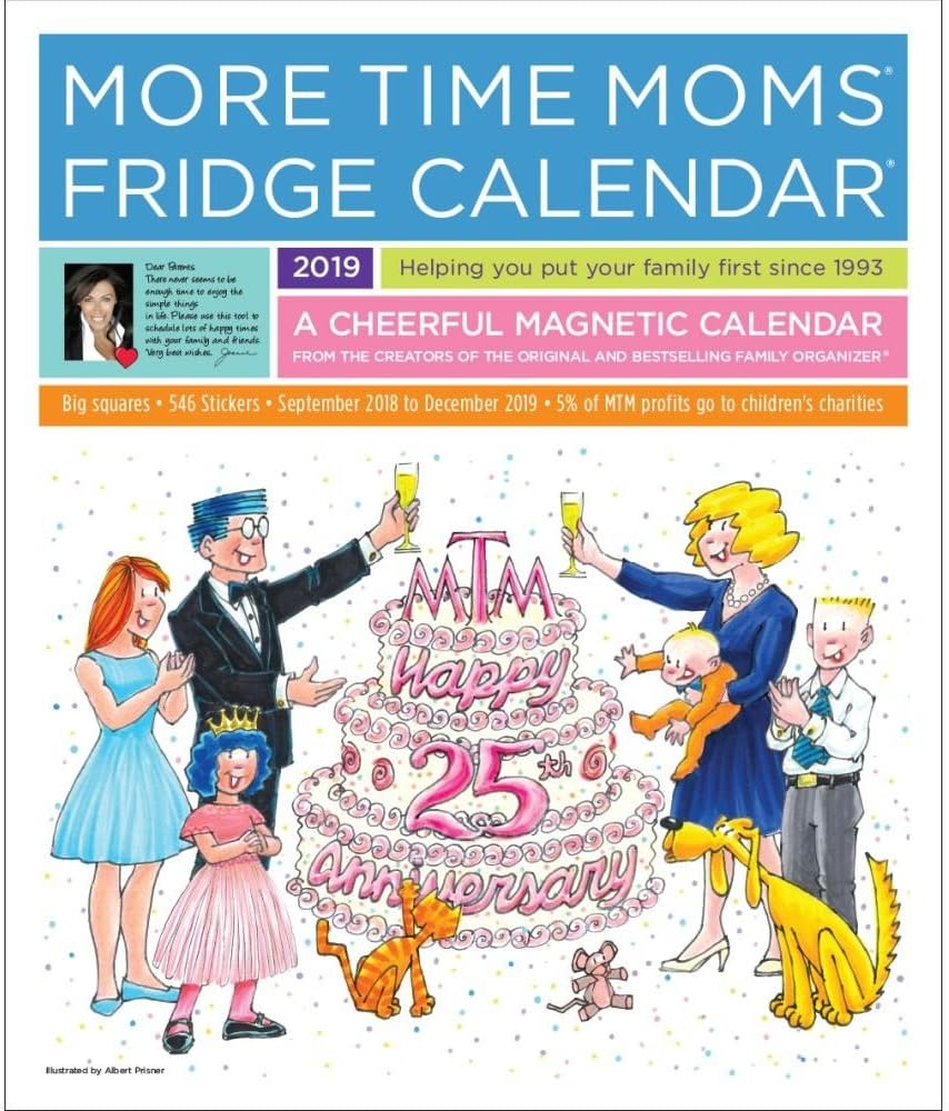 RFZA 2019 Fridge 2019 Magnetic Wall Calendar, Family Organizer by More Time Moms Publ