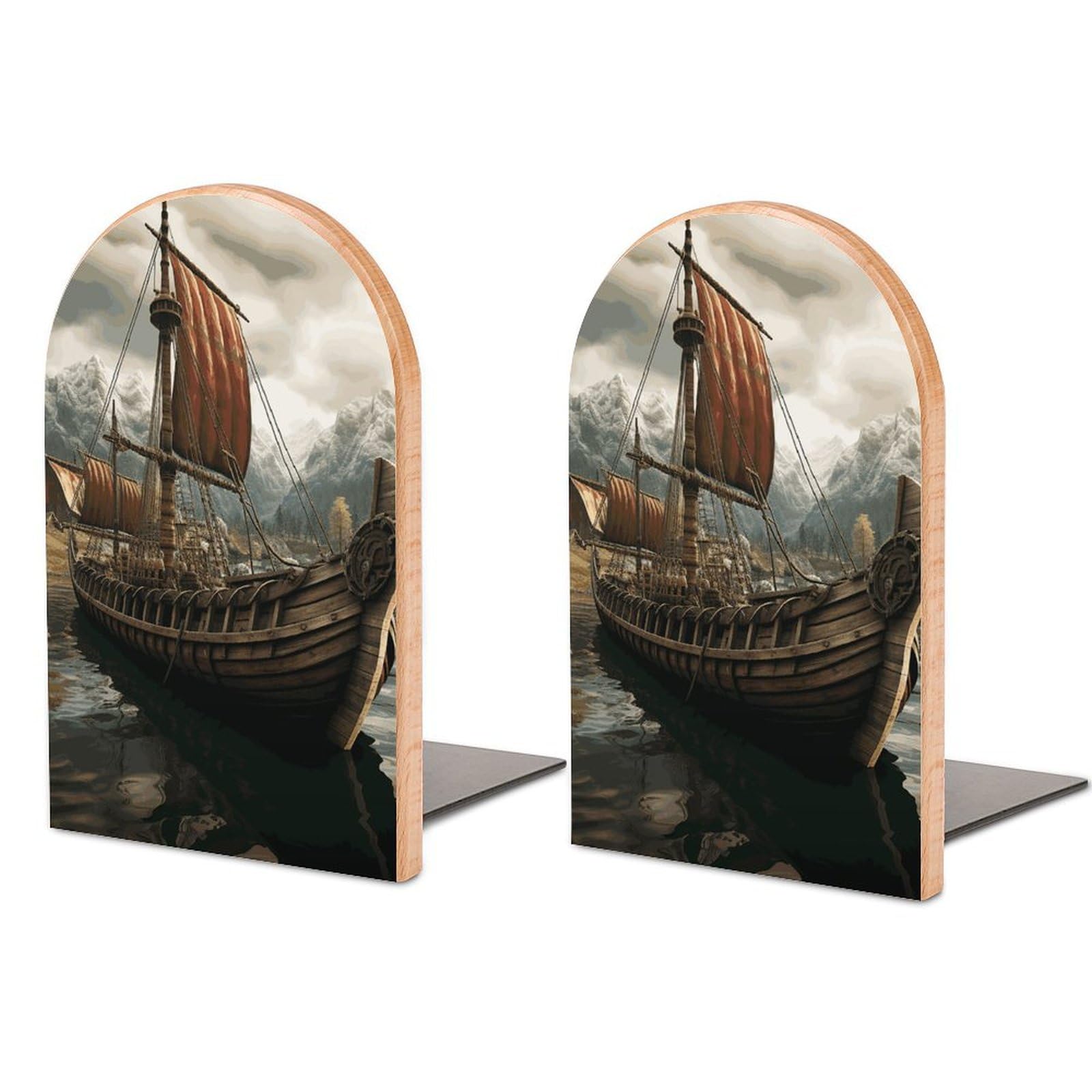 Serre-livres viking en bois Muso antidérapants pour livres lourds x2