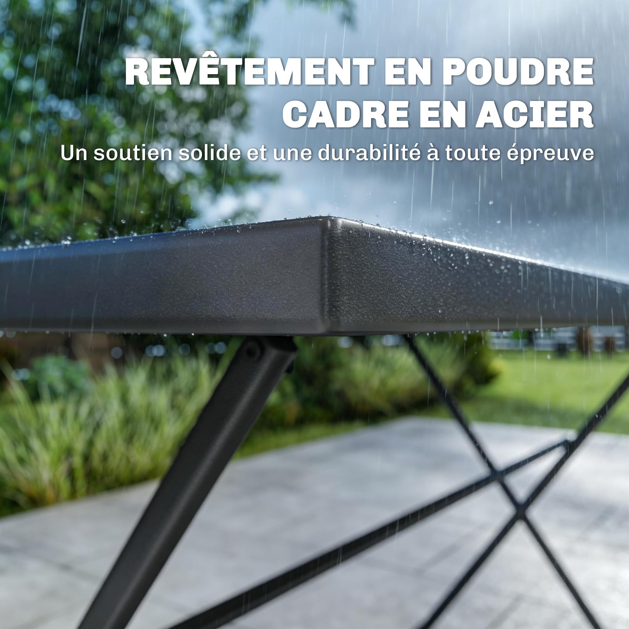Outsunny Ensemble de Salle à Manger de Jardin 5 Pièces, Table et Chaises Pliantes, Mobilier d'Extérieur avec Sièges en Textilène, Gris