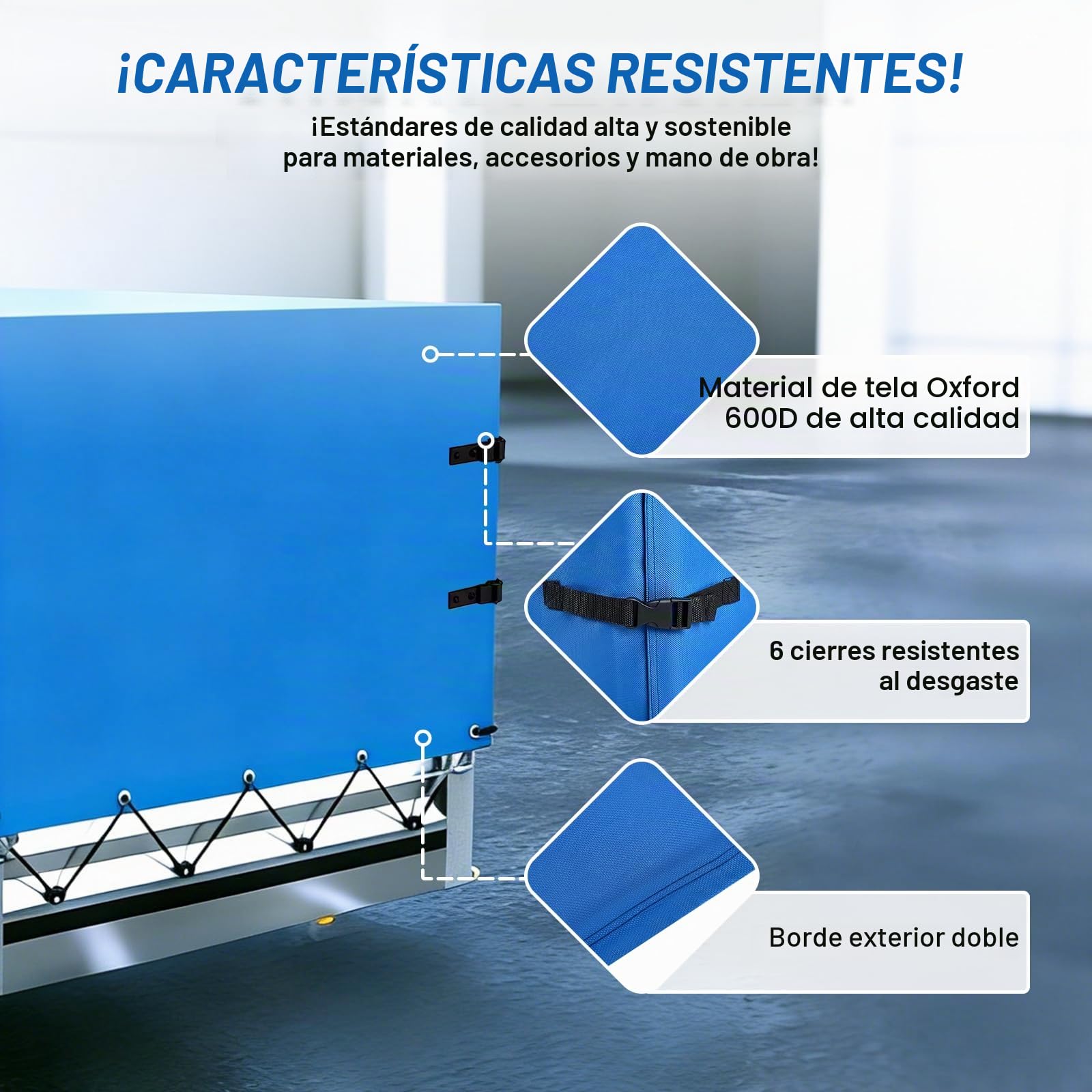 Lona alta para remolque, lona de remolque 210×114×110 cm con ojales y correa de goma con hebilla, tela Oxford 600d. Lona de protección duradera. Cobertura para remolque de automóvil 750 kg 850 kg