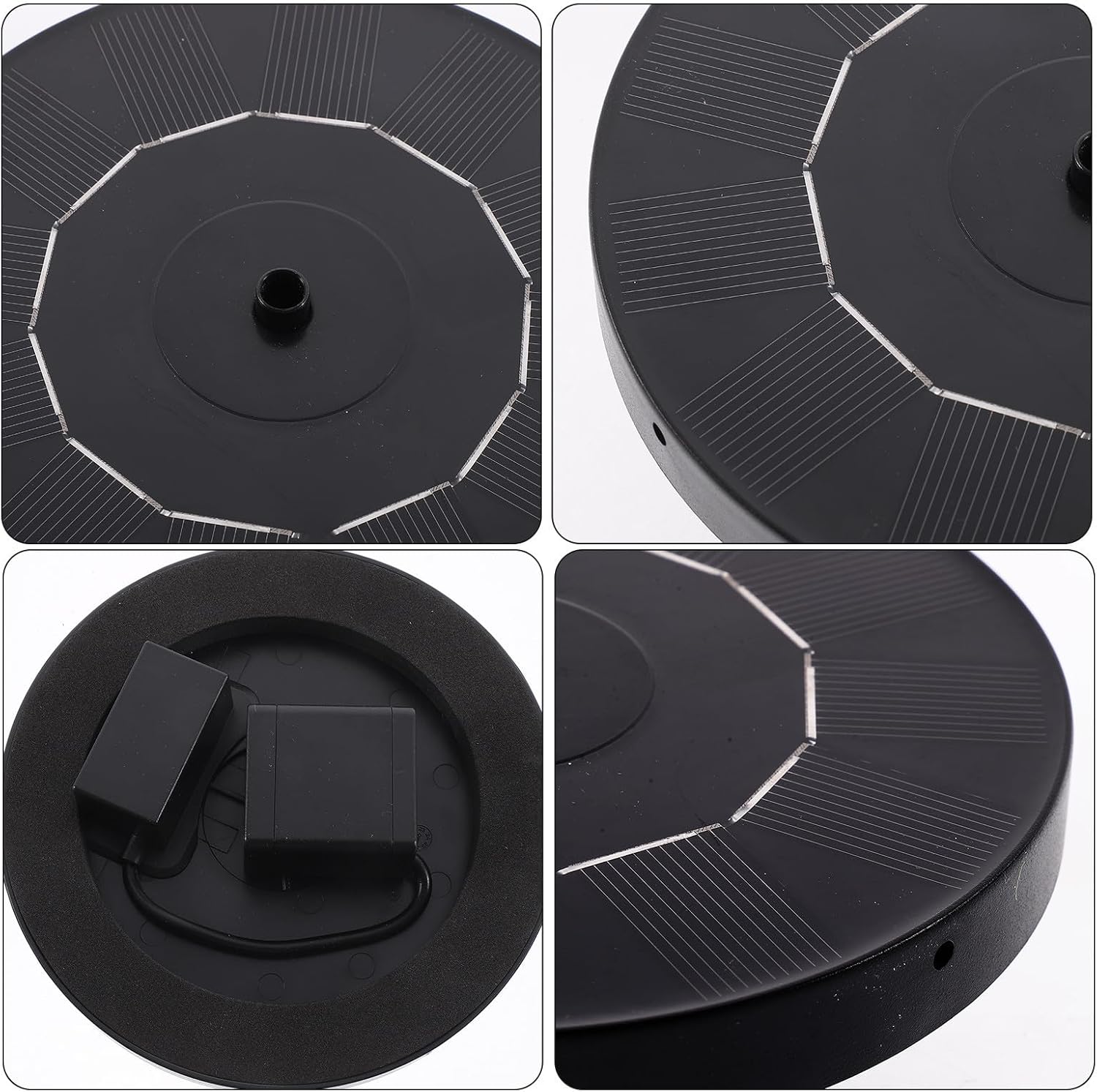 Solar Fountain Water Pump for Garden and Fish Tank, Floating Design with Water Circulation for Oxygen, Black Plastic and Metal Miniature Pump for Outdoor Garden Decoration, Flow