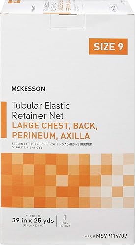 Miniatura 7 de McKesson Red de retención elástica tubular, no estéril, pecho, espalda, perineo, axila, tamaño 9, 39 in x 25 yardas, 1 unidad, 1 paquete