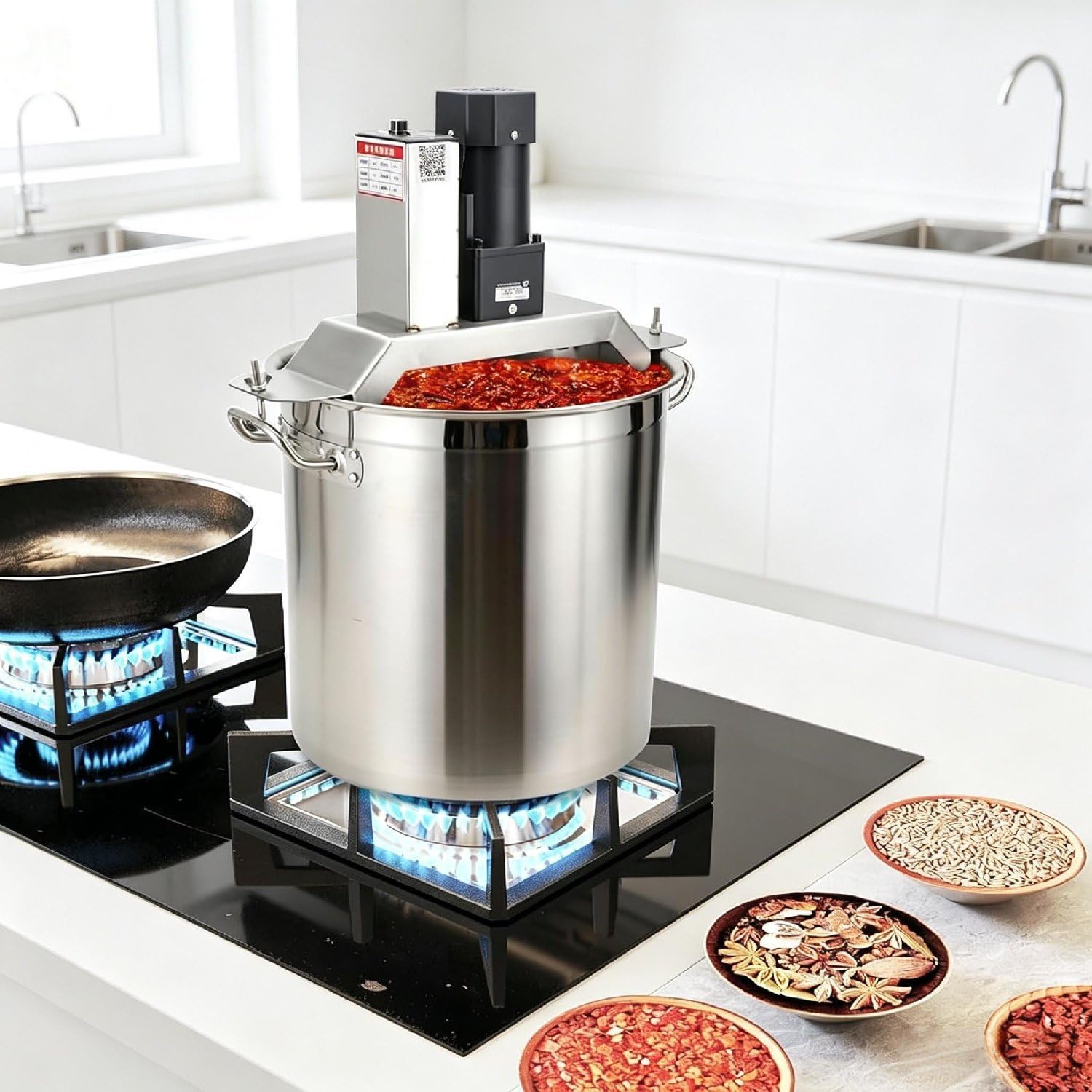 Batidora automática de Alimentos, con tazón de Acero Inoxidable, con Gancho amasador y batidor para Hornear Pasteles, Pan y Galletas. 80