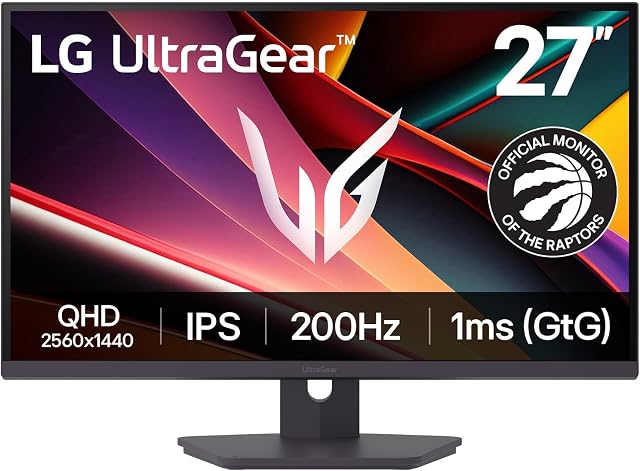 LG Gaming Monitor 27G610A-B Ultragear 27-inch IPS Panel QHD (2560 x 1440) / 200 Refresh Rate, 1ms / AMD FreeSync Premium/VESA DisplayHDR 400 / HDMI, DisplayPort/Tilt, Height, Swivel, Pivot