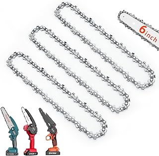 Mini Chiansaw 6 Inch Replacement Chain -Seesii 3 Pack 6 Inch Saw Chains for Cordless Electric Mini Chainsaw,Chian Saw Chains for Portable Battery Powered Handheld Small Chainsaw,37 Drive Links