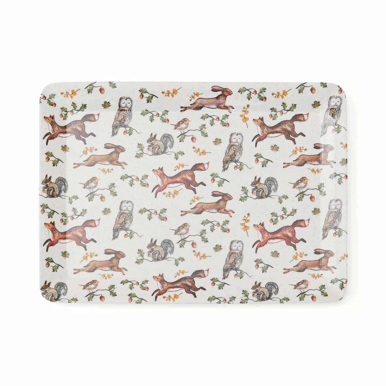 Cooksmart Forest Fable Large Tray, Melamine Blend Serving Tray