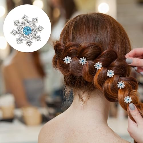 Miniatura 9 de 30 piezas de botones de copo de nieve de diamantes de imitación de cristal con parte trasera plana adornos para manualidades, joyería DIY, álbumes