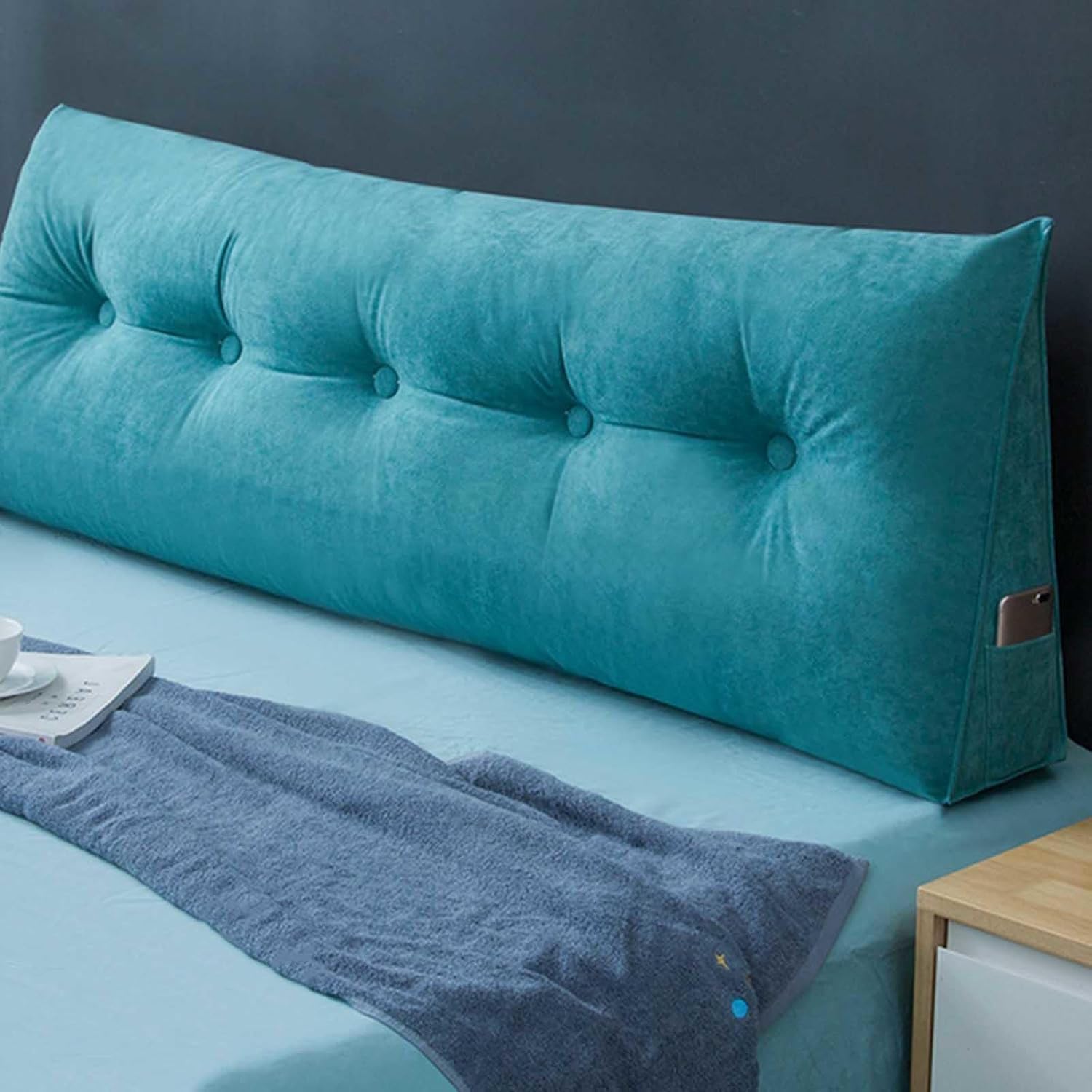 Couch Reading Cushion Wedge Cushion Headboard Bed Cushion Bed Backrest Cushion Lumbar Cushion Bed Support Cushion,02,60X20X50cm