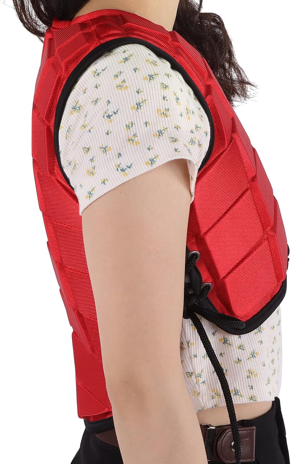 VBESTLIFE Nylon Children's Equestrian Vest, Foam Padded Children's Safety Horse Riding Protective Vest Body Protector Protective Gear Red