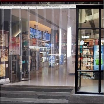 IBOWZ PVC Smooth Plastic Strip Door Curtain Clear PVC Strip Curtain Plastic Curtain Strip Customizable Can Reduce Noise Easy to Use