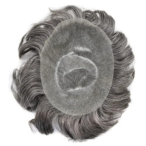 Miniatura 5 de Healthlif Toupee - Piel fina de 0002in para hombre con bucle en V sin nudos unidad de cabello humano virgen Remy europeo sistema de reemplazo de
