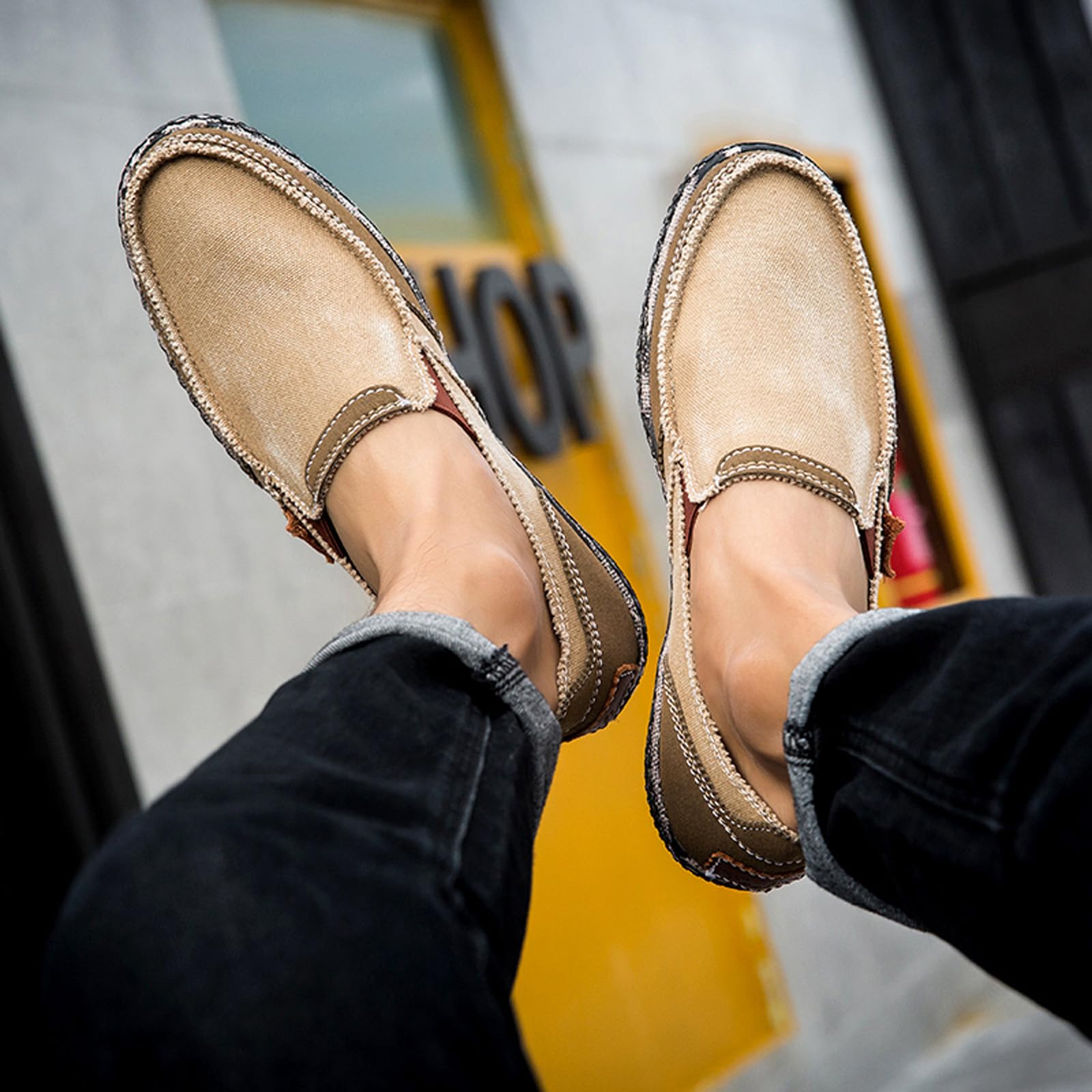Slip-On-Loafer für Herren hautfreundliche Mokassins Bootsschuhe Loafers Business Leicht Schuhe Flache Fahren Weiche Bequeme Atmungsaktiv Walkingschuhe 39-48