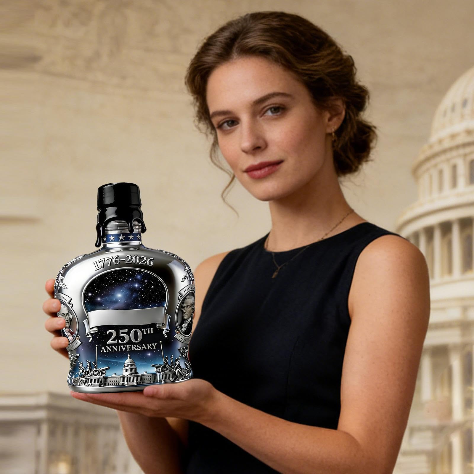 350ml Whiskey Bottle, 250th Ceremony Whiskey Container, Collectible Limited Edition Bourbon Display for Bartenders Collectors Home Bar Party Restaurants Hotels Clubs Shelves Dining Room