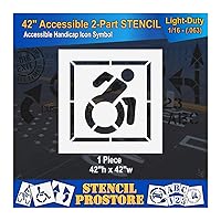 Vista 5 de Plantillas de pavimento – 42 pulgadas – Plantilla de símbolo de icono accesible con borde – 42 x 42 pulgadas x 1/8 pulgadas (128 mil) – Grado