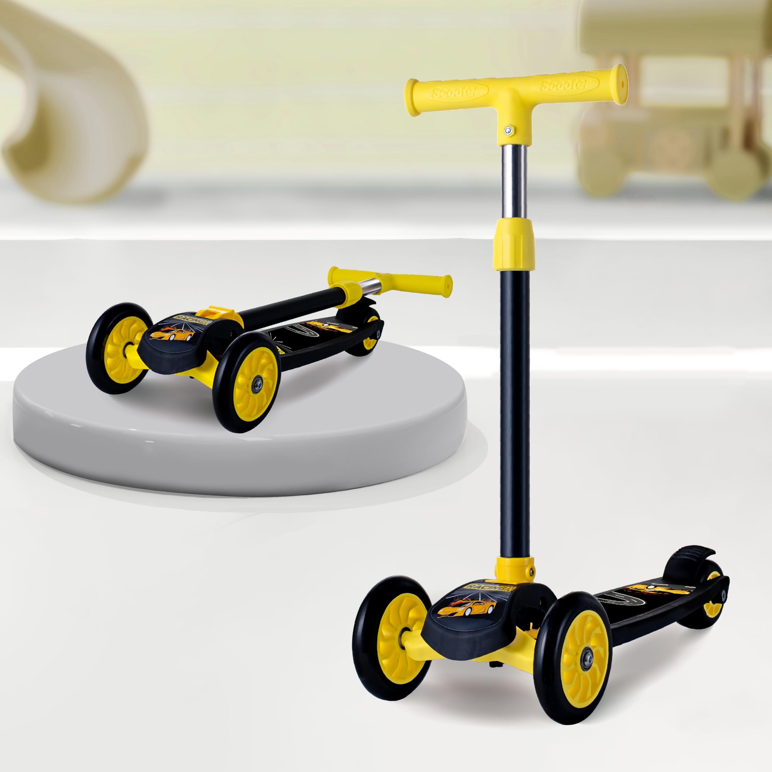 Cockatoo Rat & Cat Series KS05 Kick Scooter 3 to 10 Years Boys & Girls, Kids Scooter with PVC Wheels & Rare Brakes, Capacity 40Kg- Black-image-30