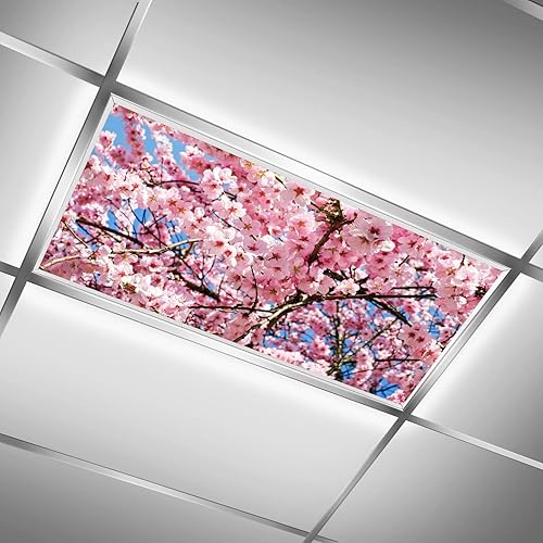 Miniatura 8 de MSINMKOK Cubiertas de luz fluorescentes de 2 x 4 pies, para agua de mar, playa, estrella de mar, filtros de luz de caracola, fácil instalación para