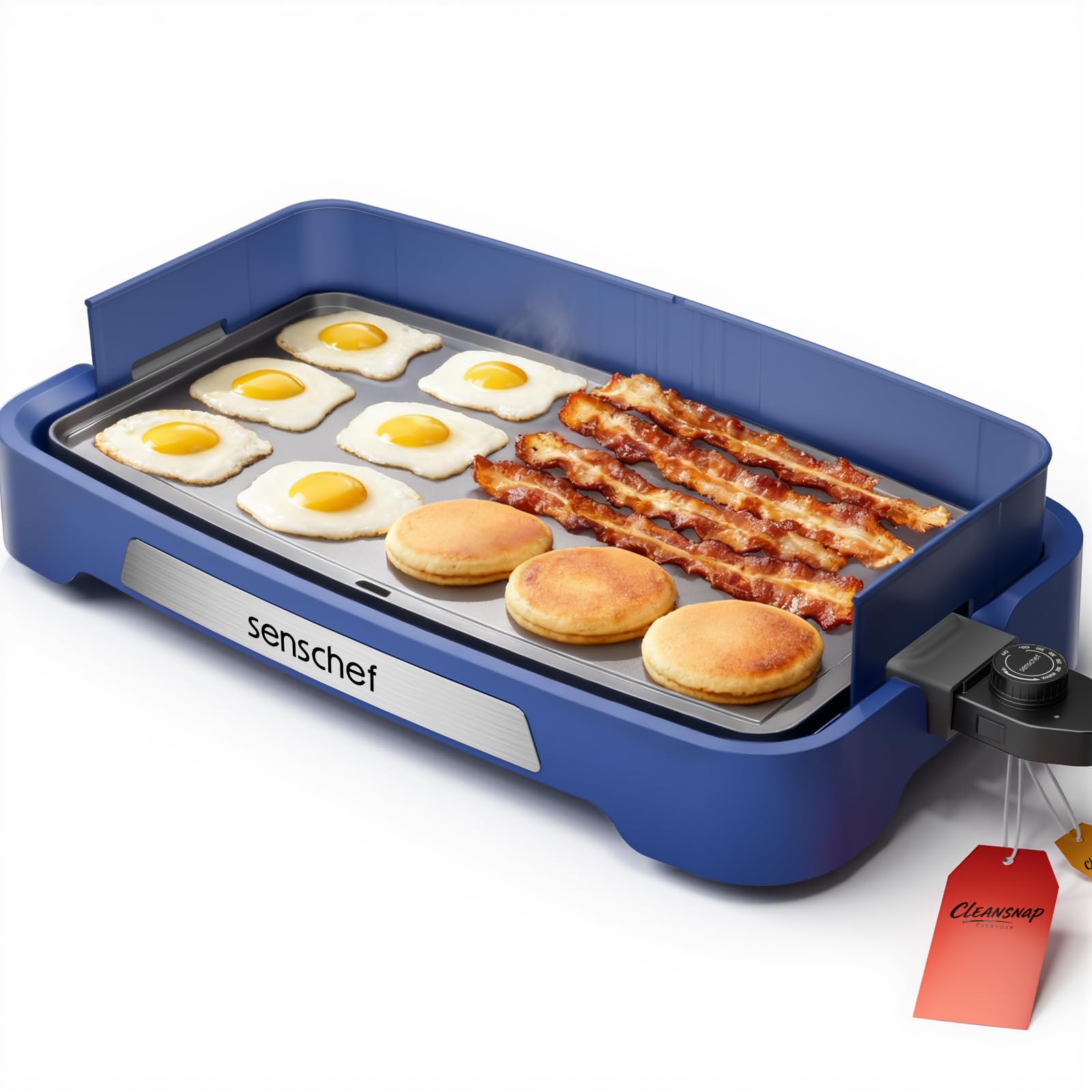 Photo 1 of ** MAJOR DAMAGE NOT WORKING ** ***07/31 SOLD FOR PARTS // FINAL SALE ***SENSCHEF Cleansnap Everyday Electric Griddle,The Ultimate Gift for Family Feasts - 20” Nonstick Grill with Foldable Anti-Mess Shield, Rapid 1700W Heat&PPG Ceramic Coating, Dishwasher