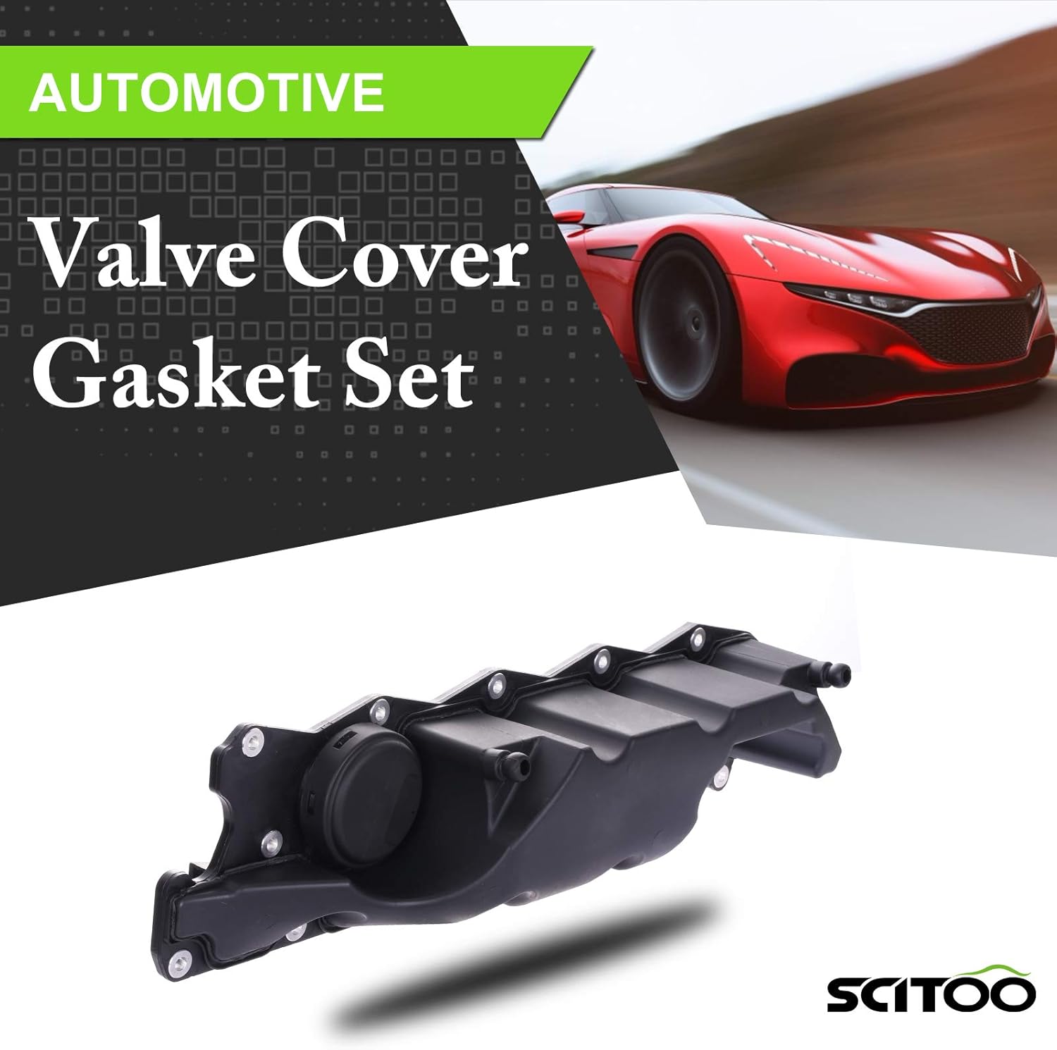 SCITOO Engine Valve Cover with Gasket 30731234,30757662 for Volvo XC60 for Volvo XC70 XC90 for Volvo S80 V70 2007-2015 Valve Cover Gasket Set