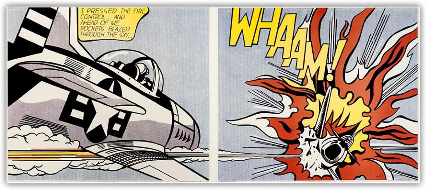 Waeta Rnvzx Roy Lichtenstein Pop Art Poster Whaam,1963" Wall Art Picture Print 40x100cm