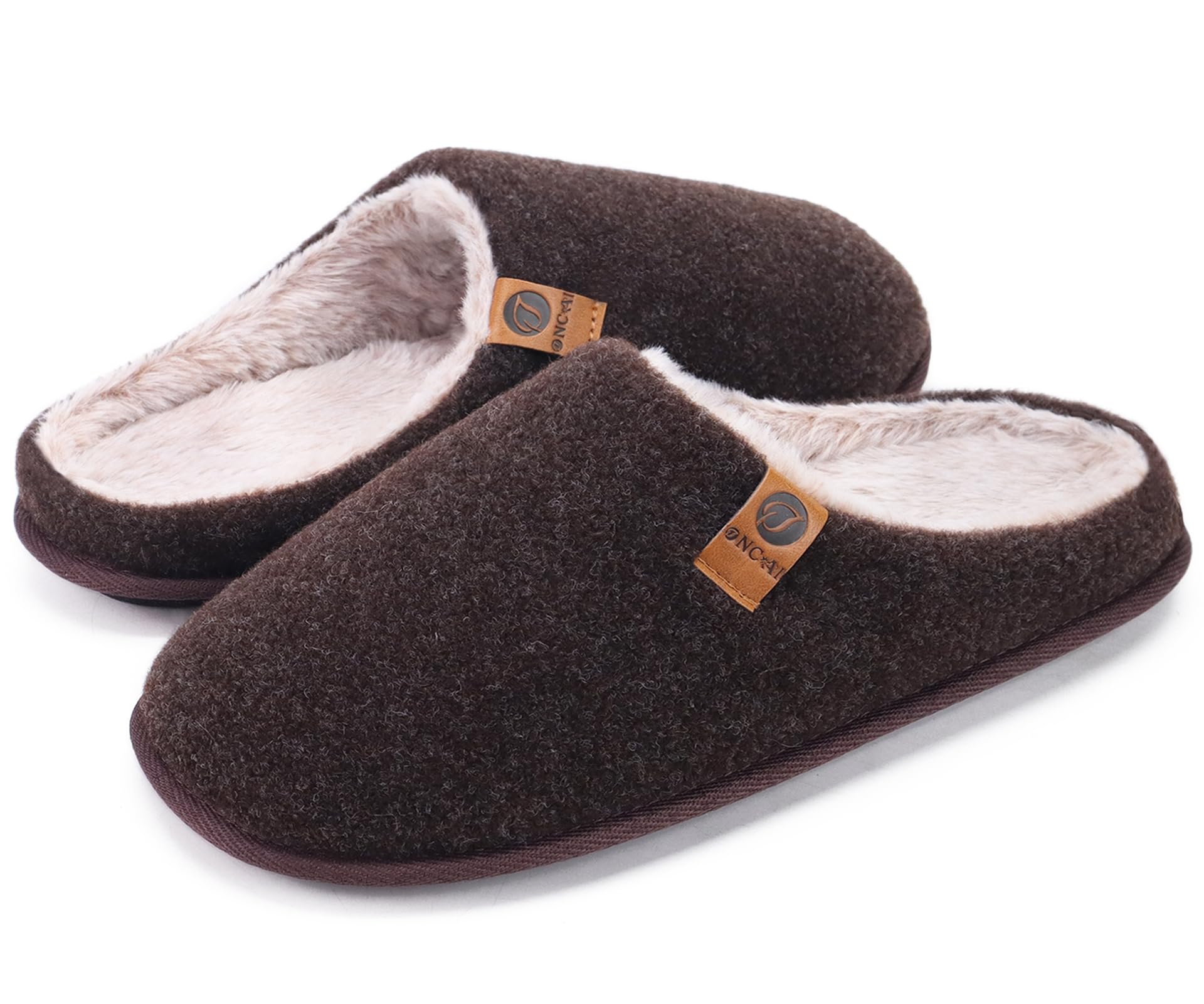 ONCAI Pantofole da Uomo Invernali, Comoda Memory Foam Calde Scarpe da Casa in Lana Con Suola Antiscivolo Taglia 40-49 EU
