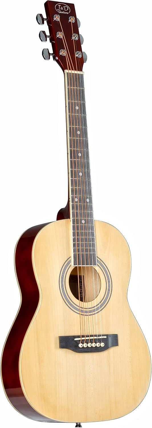 J & D AG-1 1/2 NT Western Guitar - Acoustic Guitar Dreadnought with Natural Agathis Top Ideal for Learning