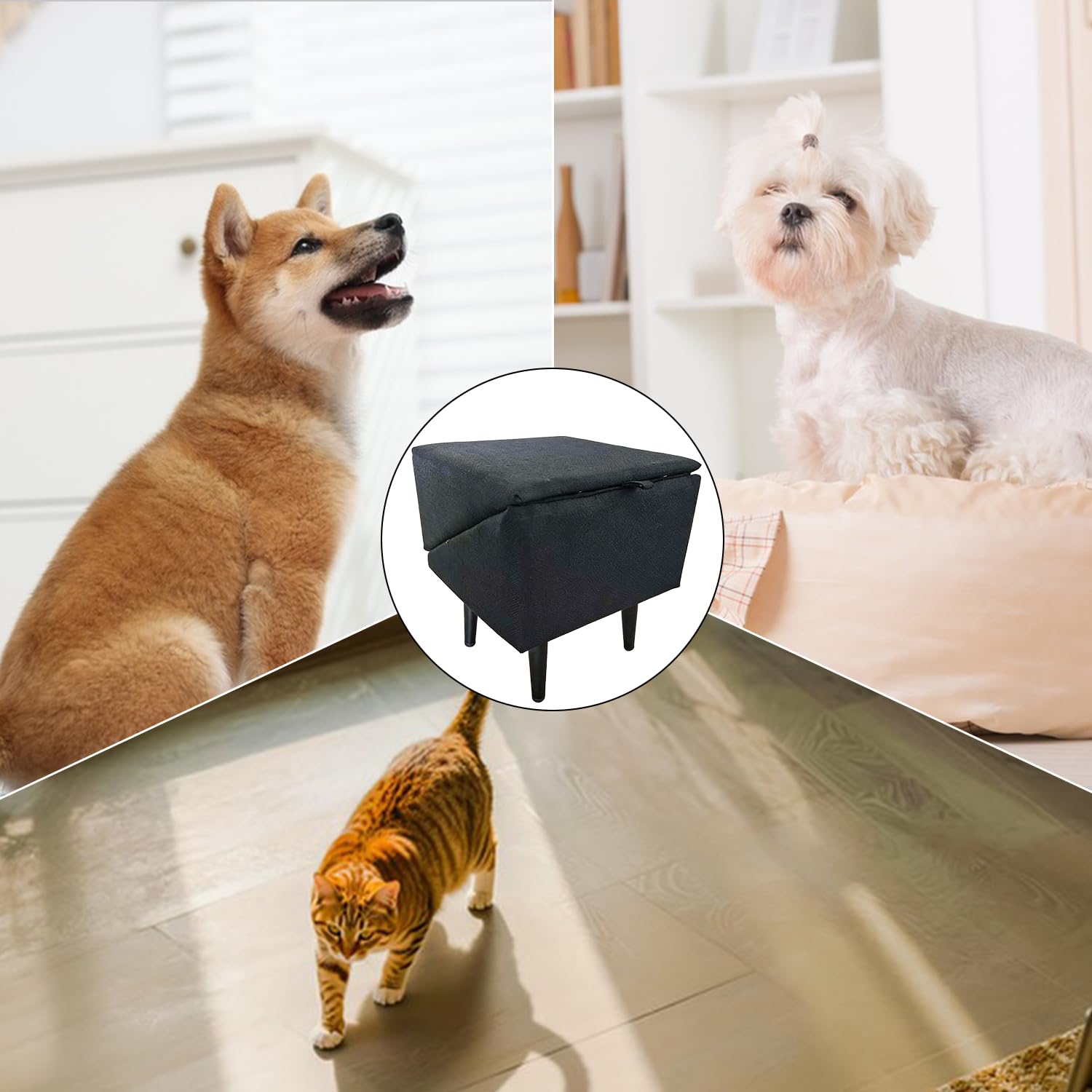Rampas para perros, escaleras y peldaños para perros para camas y sofás, escaleras para perros para camas y sofás, escaleras inclinadas para perros pequeños, gatos – negro