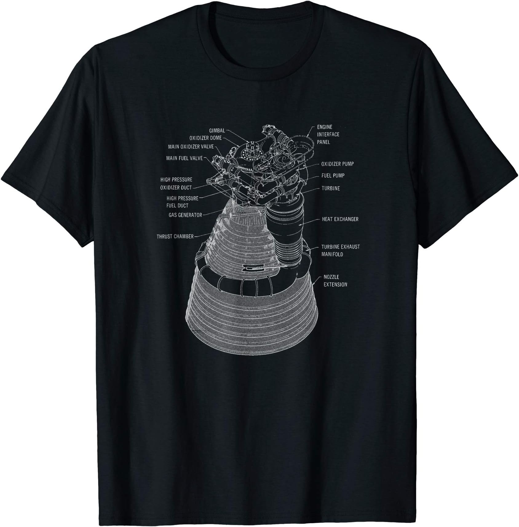 Vintage Aviation Art AVF-1 Rocket Design Drawing TShirt North American Aviatio T-Shirt