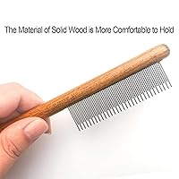 Vista 2 de Peine para gatos, peine de perro, herramienta de aseo de peine de madera maciza para gatos, perros y conejos..