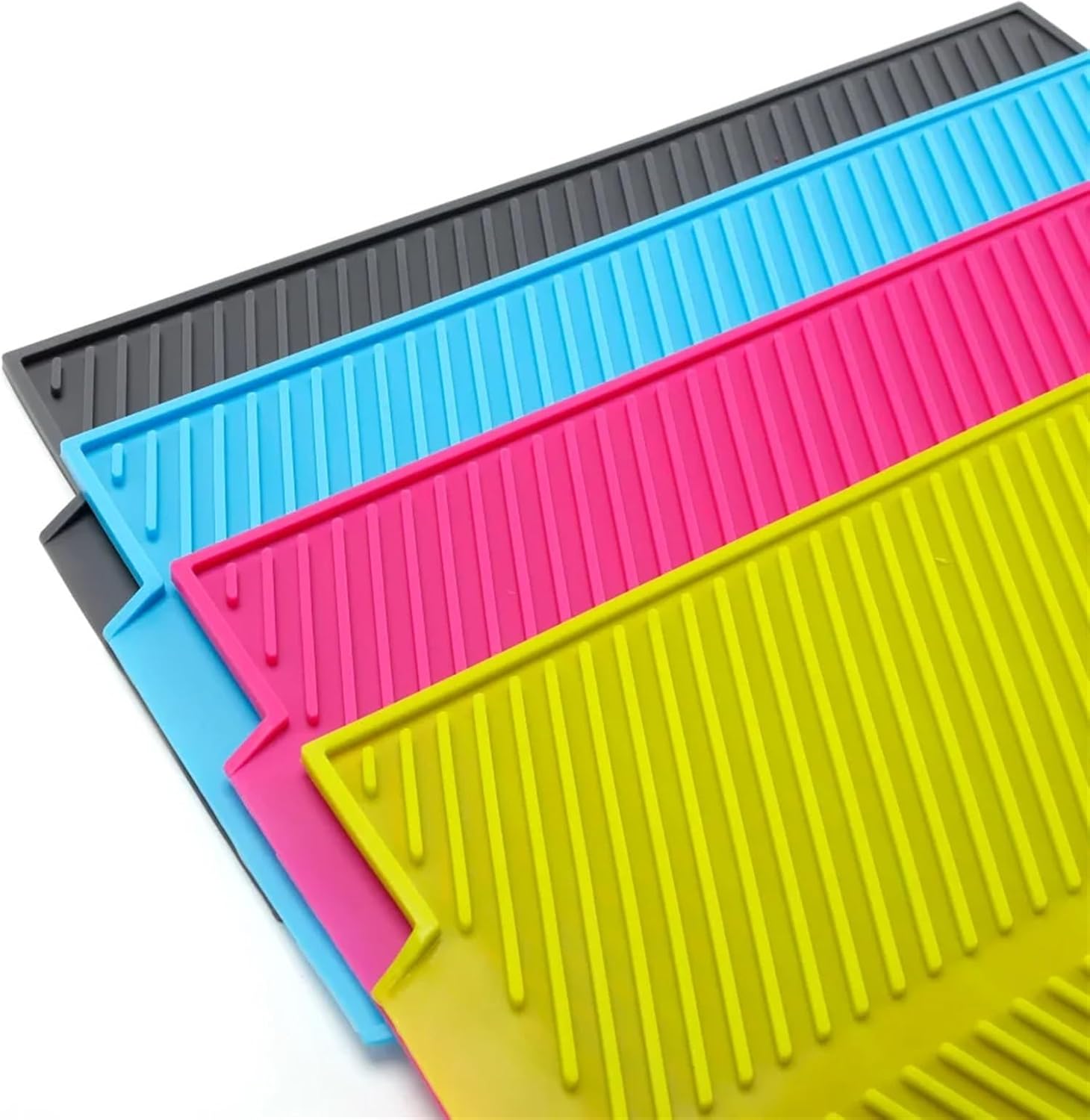 1PCS Silicone Draining Board Mat Dish Drying Mat Folding Draining Pad PadDrainer Mat Large Drain Heat Pot Kitchen Utensils(Normal)