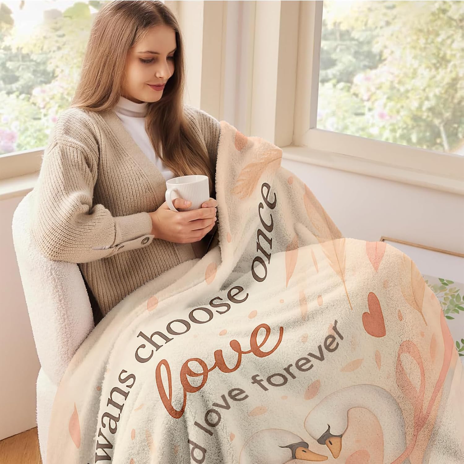 Romantic Anniversary & Wedding Gift Blanket for Wife, Husband or Couples - Heartwarming Message Throw for Love, Engagement, Valentine’s Day, Birthday, Christmas, 50'' x 60'' - Image 4