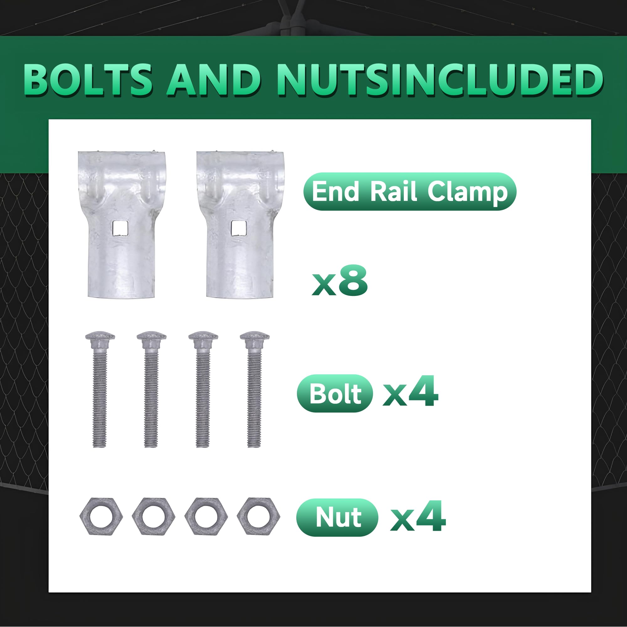 Chainlink Parts Rail Clamps 1-3/8