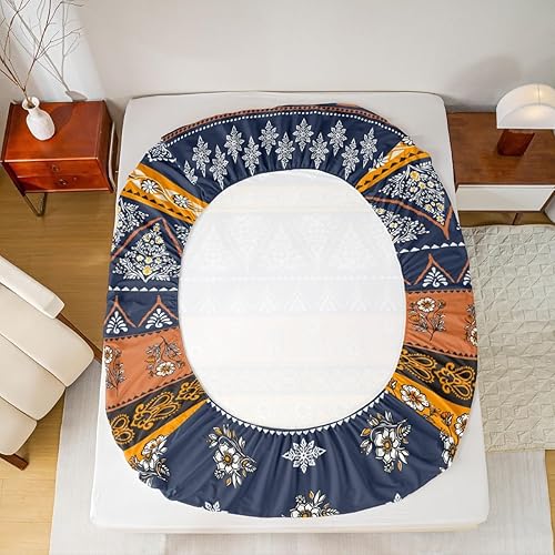 Miniatura 6 de Erosebridal Southwestern - Juego de sábanas nativas indias americanas, tamaño matrimonial, sábanas aztecas a rayas, estilo bohemio, juego de sábanas