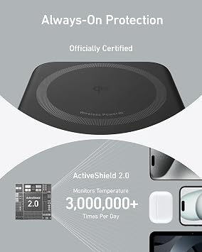 Anker MagGo Power Bank, Qi2-Certified 15W 10,000mAh Portable Charger | Ultra-Fast MagSafe-Compatible Charging, Smart Display and Stand, for iPhone 15 / 14 / 13 / 12 Series (USB-C Cable Included)