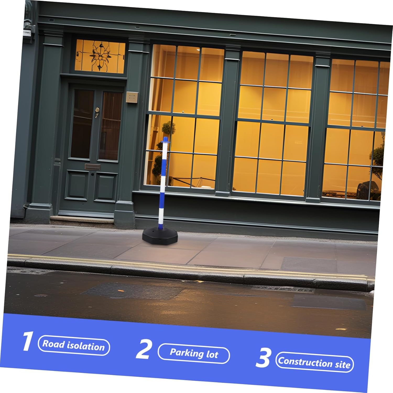 ERINGOGO Delineator Post Cone Water Refillable Base for Traffic Management Portable Safety Barrier for Driveway Security and Road Construction Enhanced Stability for Collision Prevention