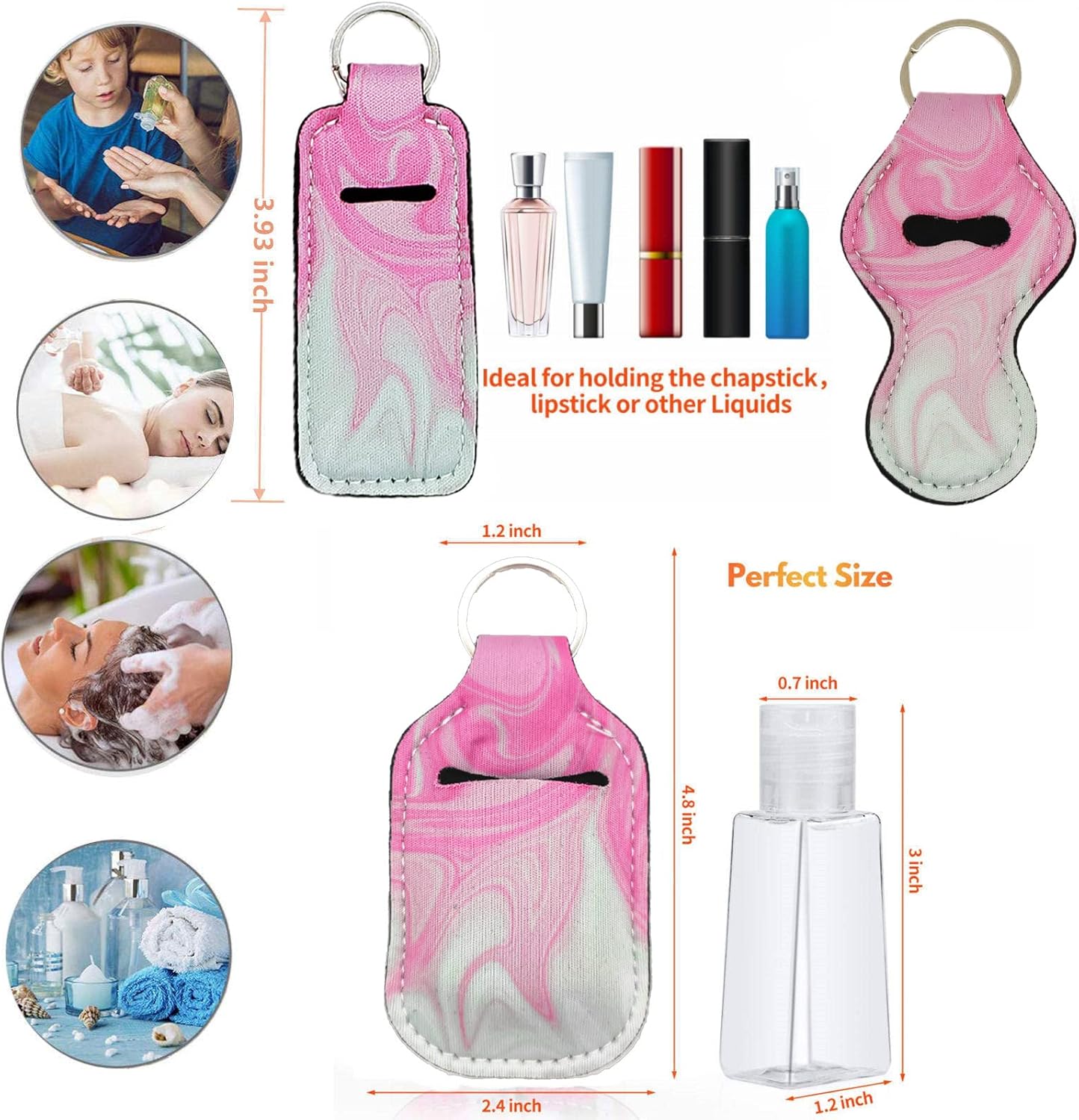 BATUMEYE Gift Set for Woman with Card Holder, Wristlet Lanyard,Pom Pom Ball,Travel Bottle Holder - Image 8